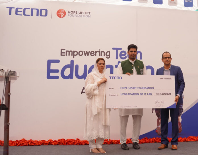TECNO and Arshad Nadeem driving tech Education at Hope Uplift Foundation