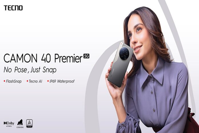 TECNO has launched the latest addition to its flagship Camon 40 Series — the Camon 40 Premier 5G — in Pakistan. Designed for photography enthusiasts and style-conscious users, the Camon 40 Premier 5G combines advanced AI-powered imaging capabilities with a sleek, trendy design, offering an exceptional blend of performance and elegance.