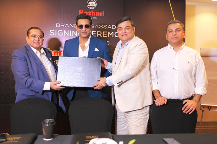 HASHMI PAKISTAN announces Cricket Legend 'Waseem Akram as Global Brand Ambassador for HASHMI ISPAGHOl’